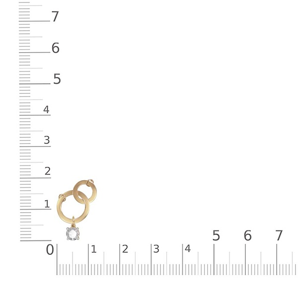 Колье Круг из жёлтого золота с фианитом