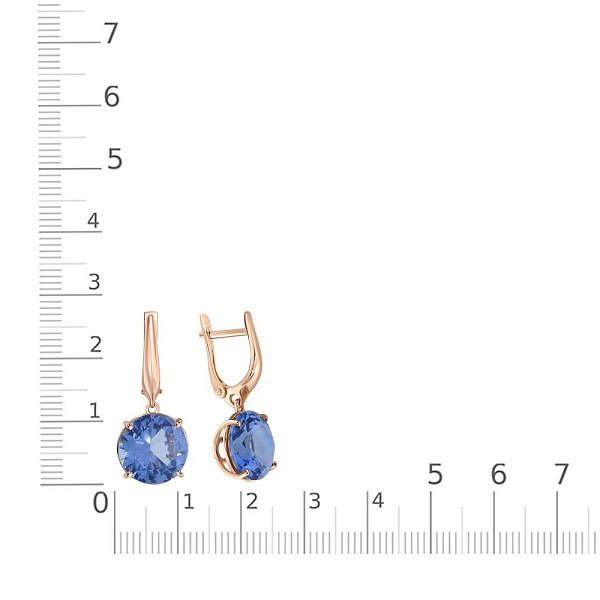 Серьги из красного золота с 2 наноситалами