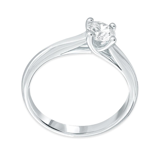 Кольцо из белого золота с выращенным бриллиантом