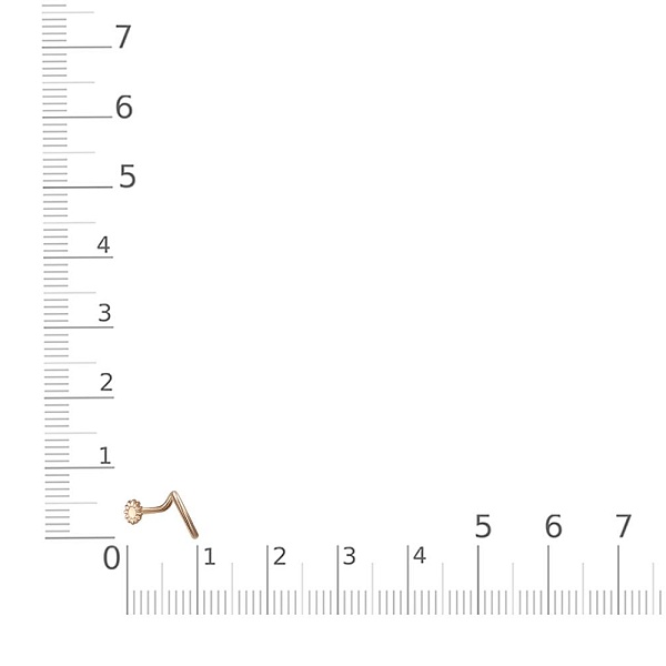 Пирсинг в нос Цветок из красного золота без вставок