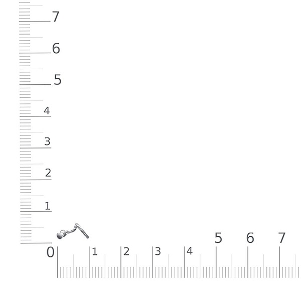 Пирсинг в нос Сердце из белого золота без вставок