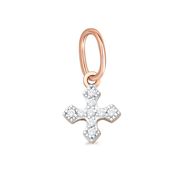 Крест Крест из красного золота с 9 фианитами