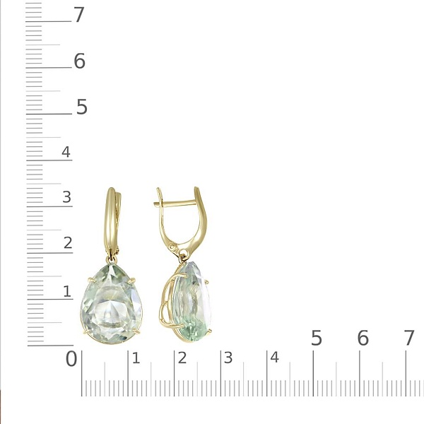 Серьги из жёлтого золота с 2 аметистами