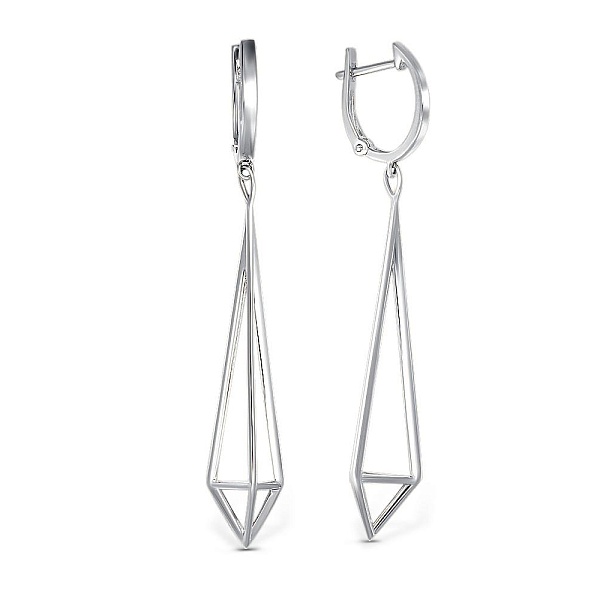 Серьги из белого золота без вставок