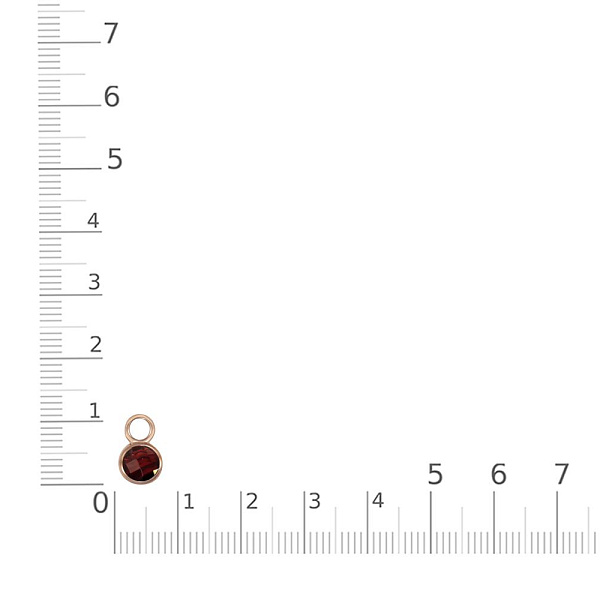 Подвеска серёг-трансформеров из красного золота с гранатом