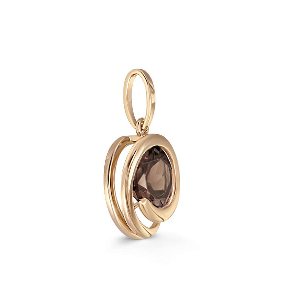 Подвеска из жёлтого золота с раухтопазом