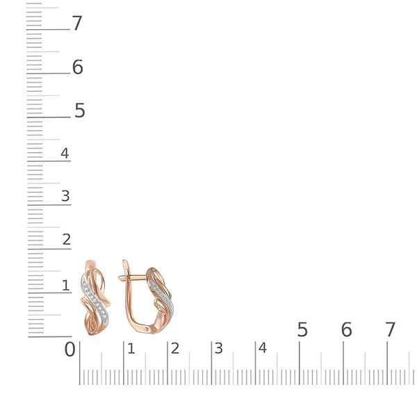 Серьги из красного золота с 18 бриллиантами