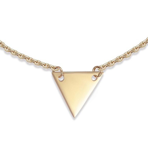 Колье Треугольник из жёлтого золота без вставок