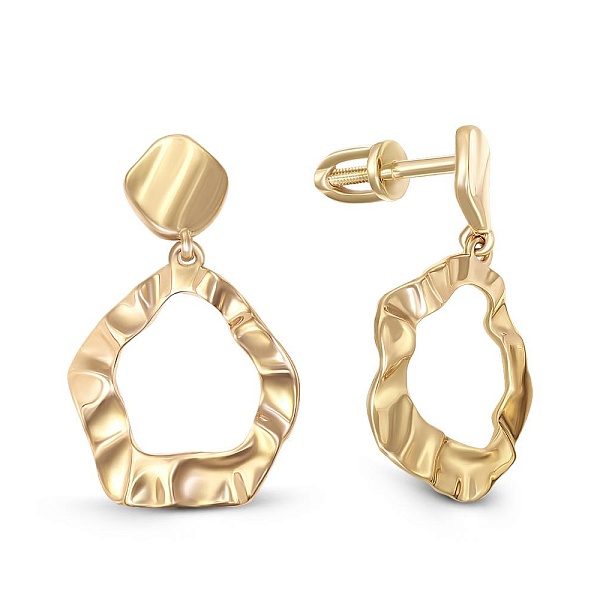 Серьги-пусеты из жёлтого золота без вставок