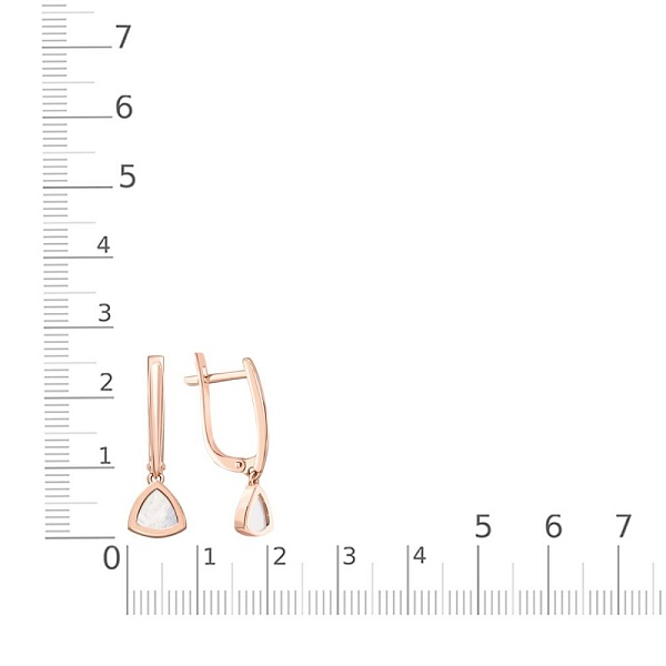 Серьги из красного золота с перламутром