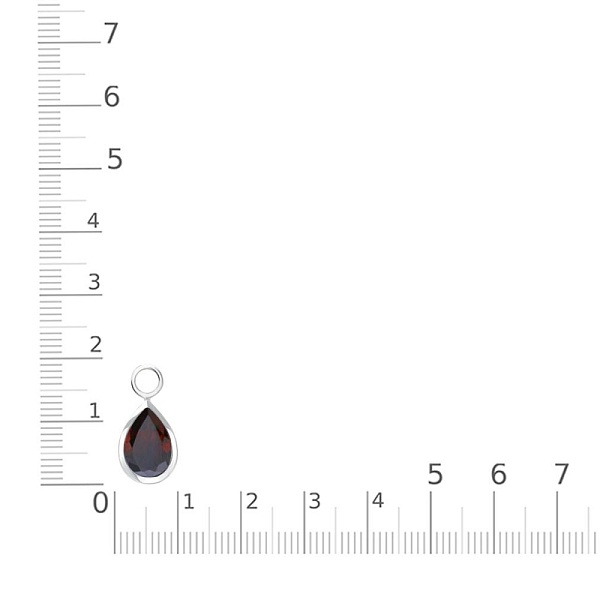 Подвеска серёг-трансформеров из белого золота с гранатом