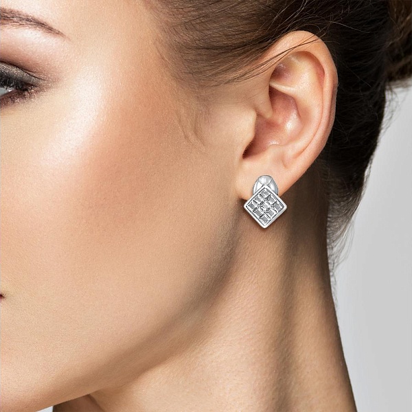 Серьги из белого золота без вставок