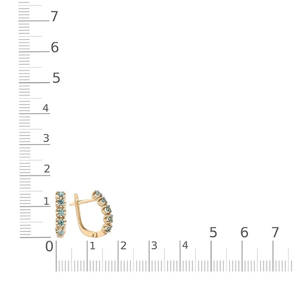 Серьги Дорожки из жёлтого золота с 10 циркониями