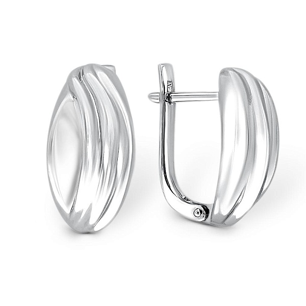 Серьги из белого золота без вставок