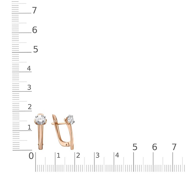 Серьги из красного золота с 2 муассанитами