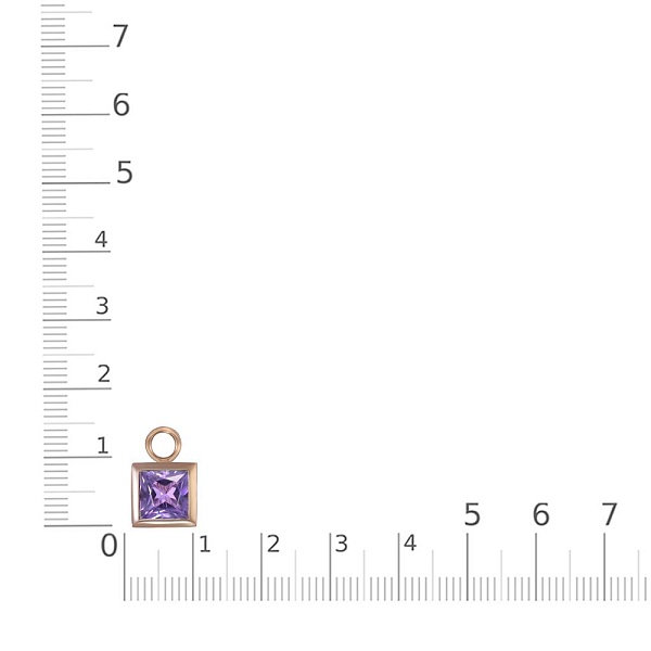 Подвеска серёг-трансформеров из красного золота с аметистом