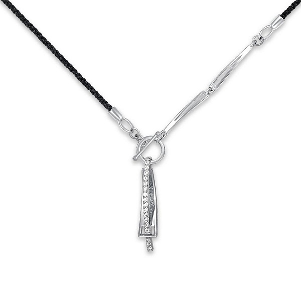 Колье из белого золота с 17 фианитами