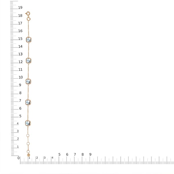 Браслет из красного золота с 5 топазами sky