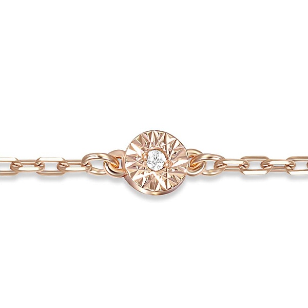 Браслет из красного золота с 2 бриллиантами