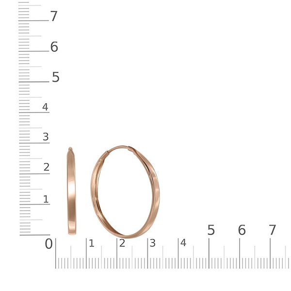 Серьги-конго из красного золота без вставок