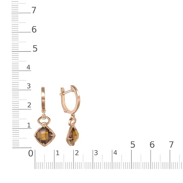 Серьги из красного золота с 2 султанитами