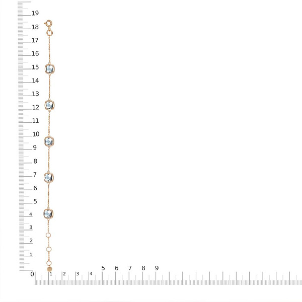 Браслет из красного золота с 5 топазами sky