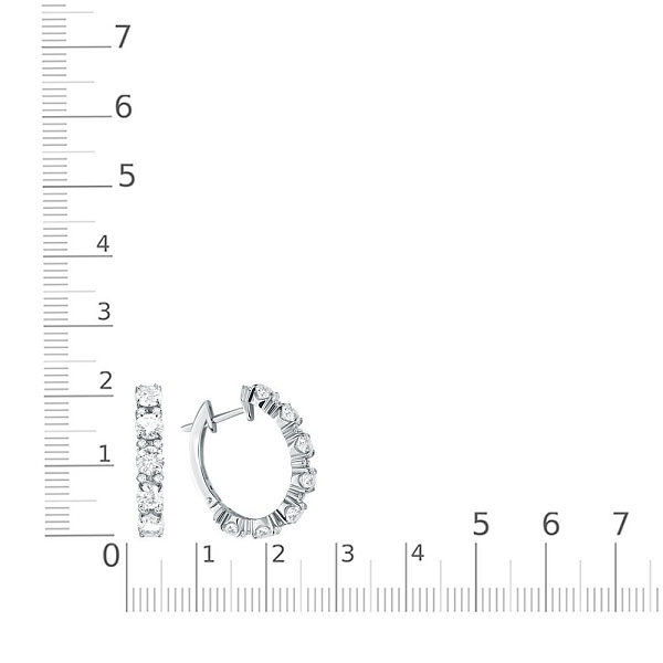 Серьги из белого золота с 46 муассанитами