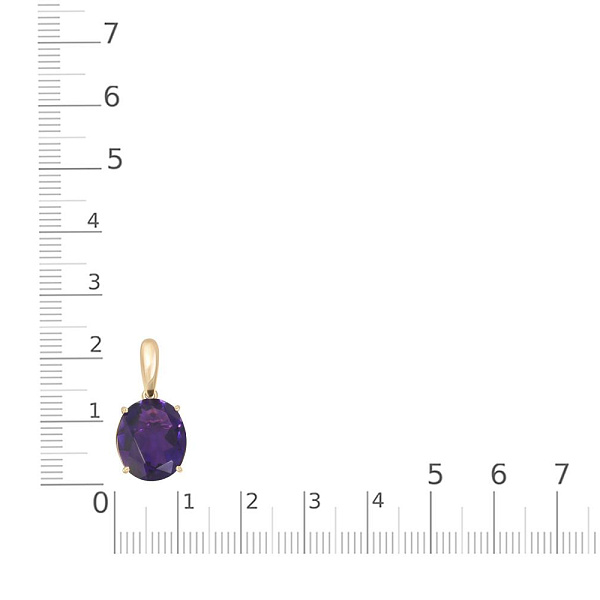 Подвеска из жёлтого золота с кварцем