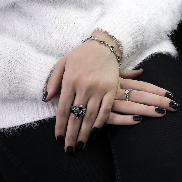 Браслет Дорожка из белого золота с 10 сапфирами и 20 бриллиантами