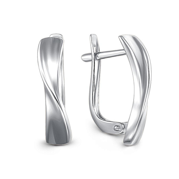 Серьги из белого золота без вставок