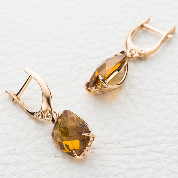 Серьги из красного золота с 2 султанитами