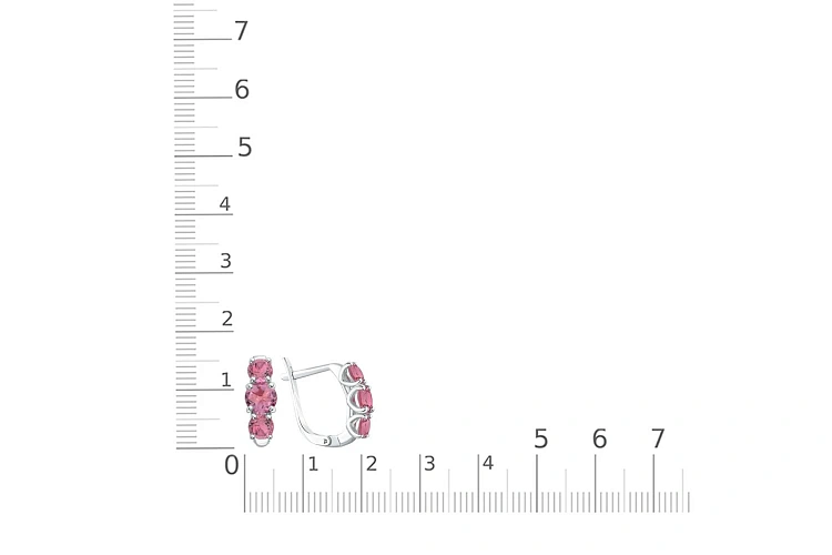Серьги из белого золота с 6 турмалинами