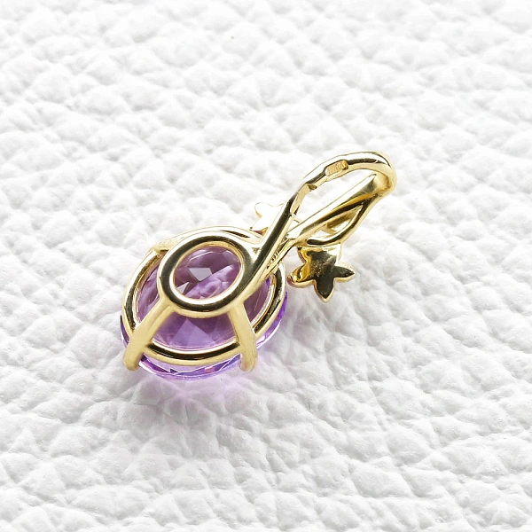 Подвеска Цветок из жёлтого золота с аметистом
