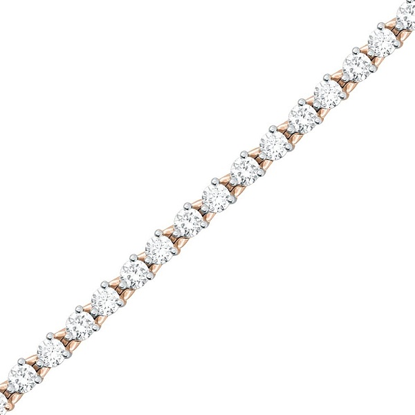 Браслет из красного золота с 49 муассанитами