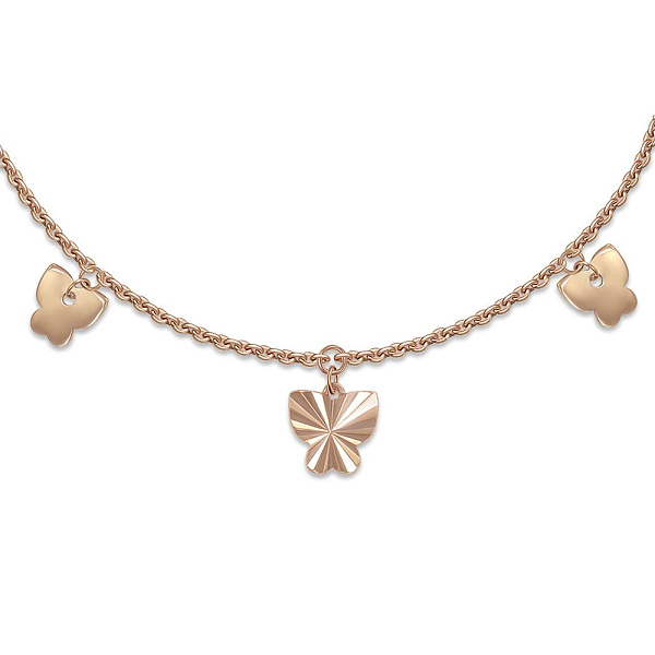 Колье Бабочка из красного золота без вставок