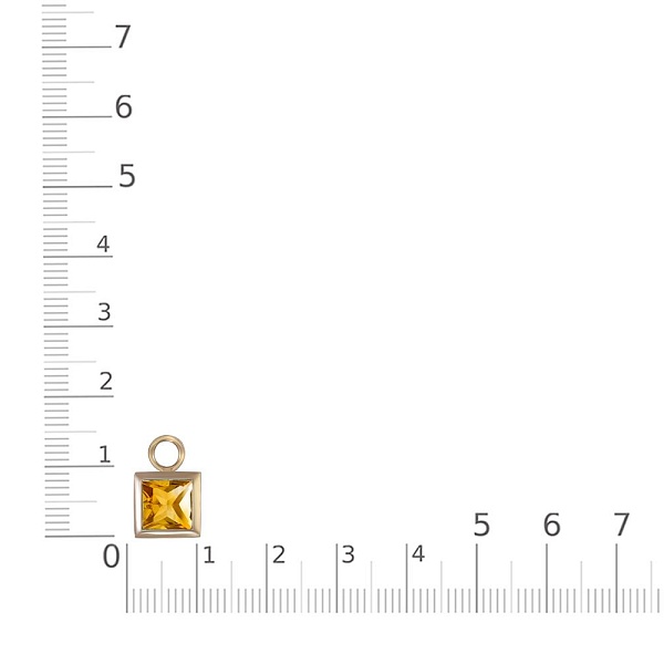 Подвеска серёг-трансформеров из жёлтого золота с цитрином