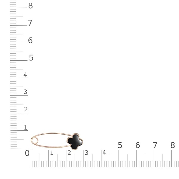 Булавка из красного золота с ониксом