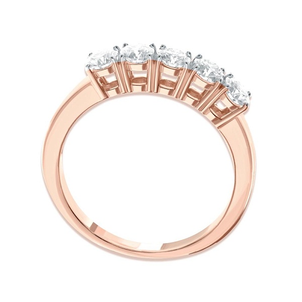 Кольцо Дорожка из красного золота с 5 муассанитами
