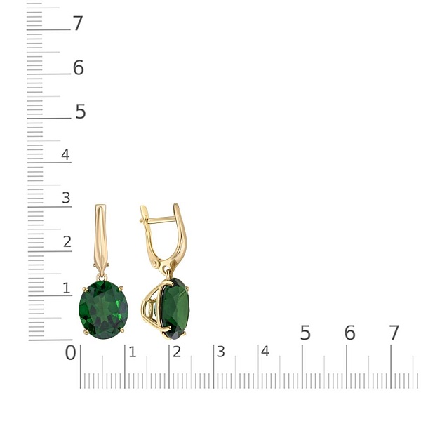 Серьги из жёлтого золота с 2 наноситалами