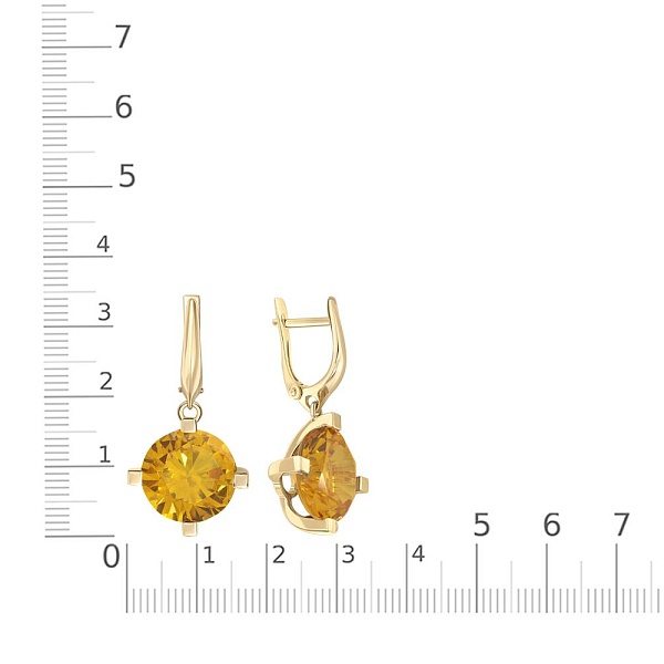 Серьги из жёлтого золота с 2 наноситалами