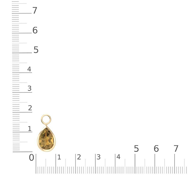 Подвеска серёг-трансформеров капля из жёлтого золота с султанитом