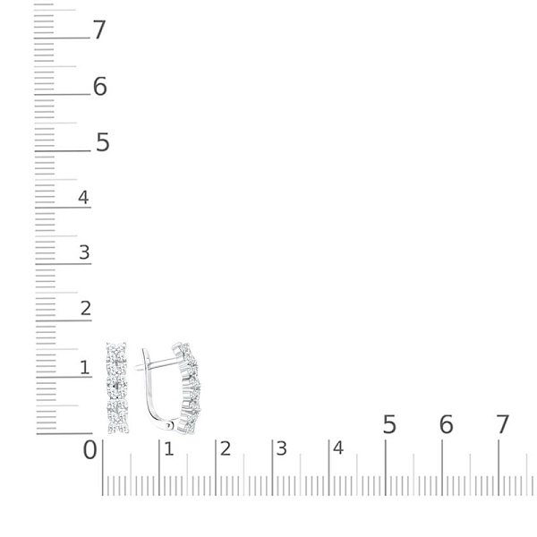 Серьги Цветы из белого золота с 32 муассанитами
