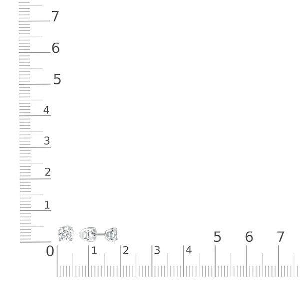 Серьги-пусеты из белого золота с 2 муассанитами