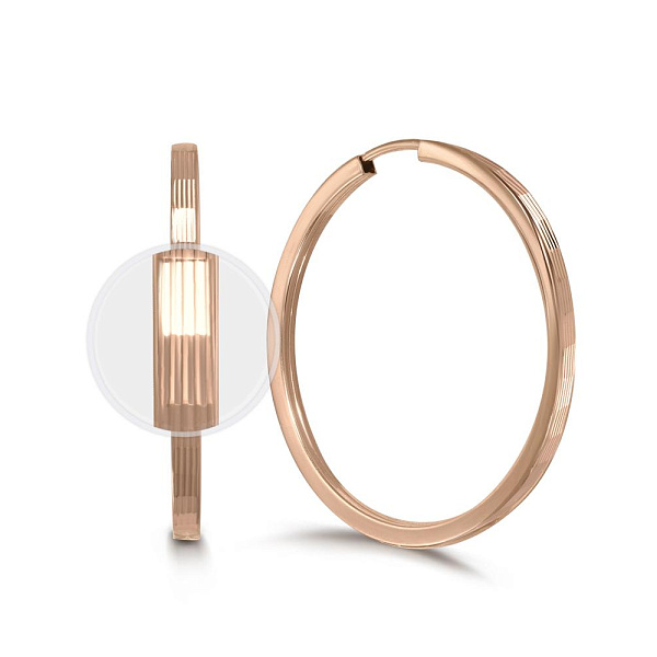 Серьги-конго из красного золота без вставок