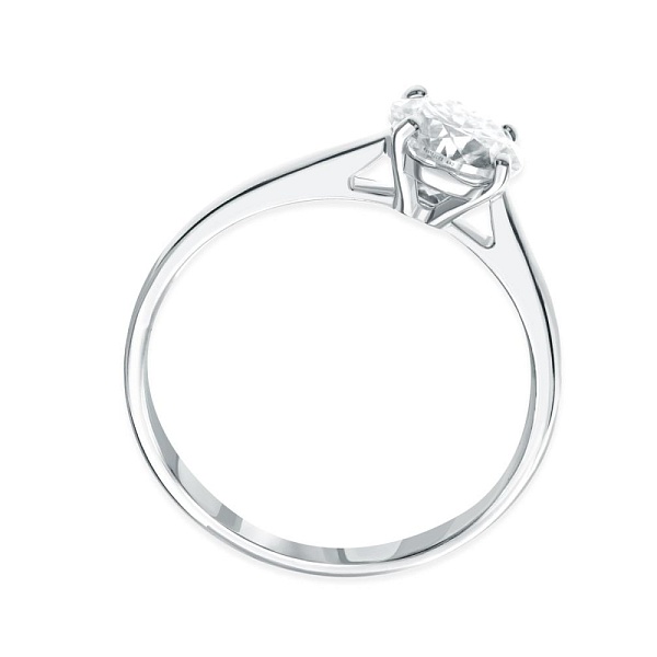 Кольцо из белого золота с муассанитом