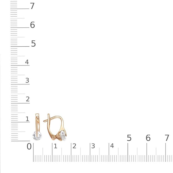 Серьги из красного золота с 2 кристаллами swarovski