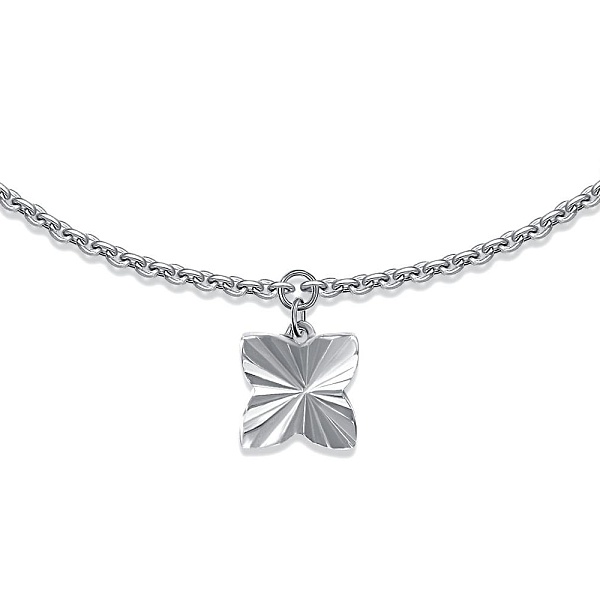 Колье Клевер из белого золота без вставок