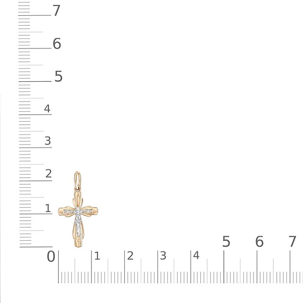 Крест из красного золота без вставок