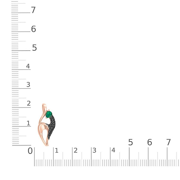 Подвеска Кошка из красного золота с агатом и 26 фианитами