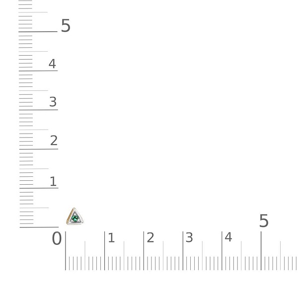 Подвеска Треугольник из жёлтого золота с изумрудом